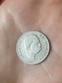 Moneta 1 Lira 1887 Włochy Srebro