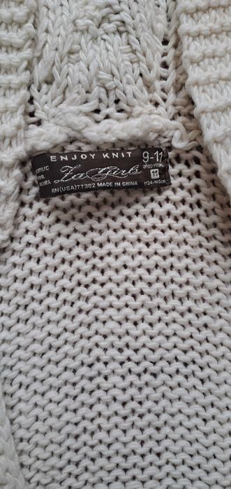 Colete malha branco Zara 11 anos