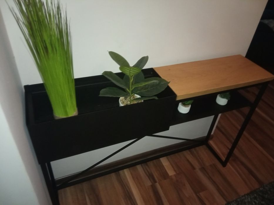 Kwietnik konsola loft dębowa