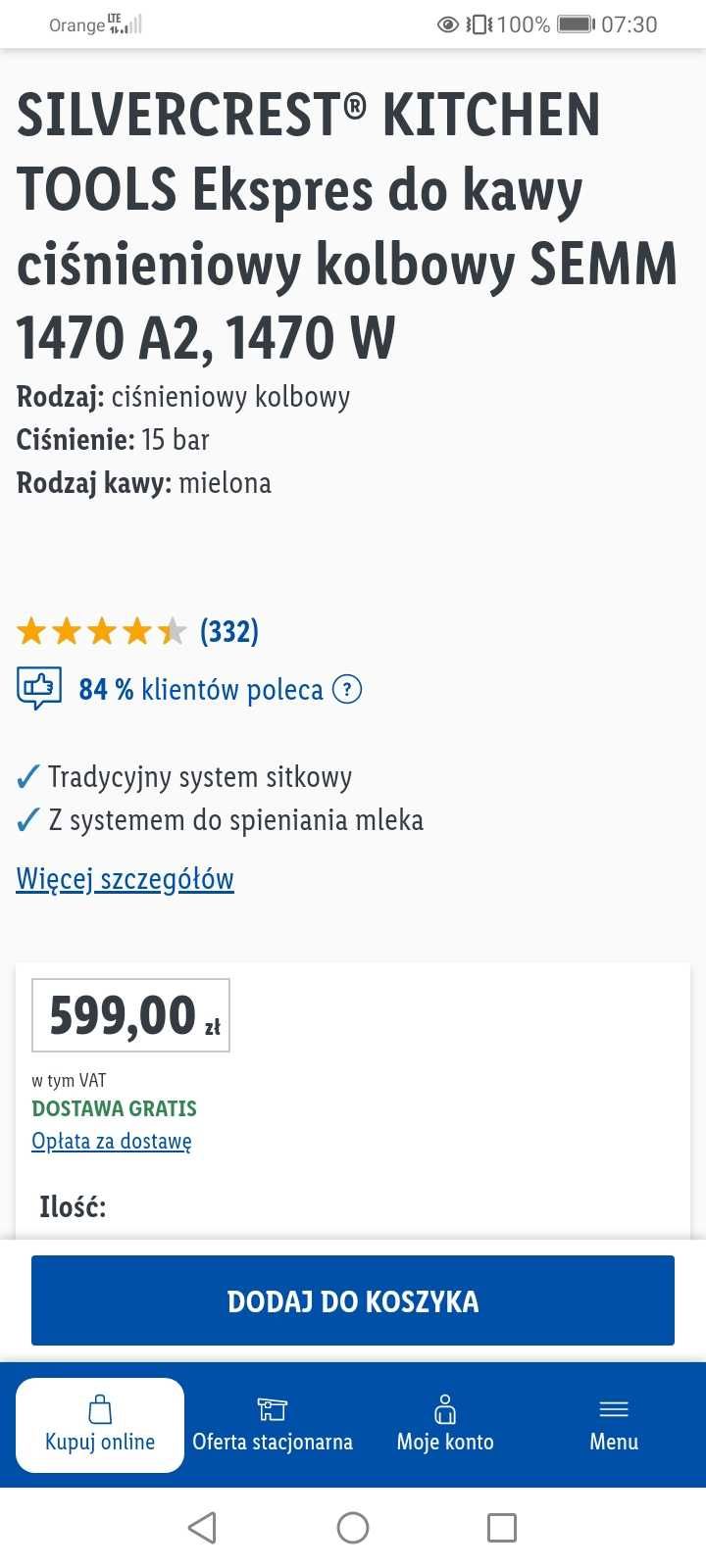 Ekspres do kawy z Lidla