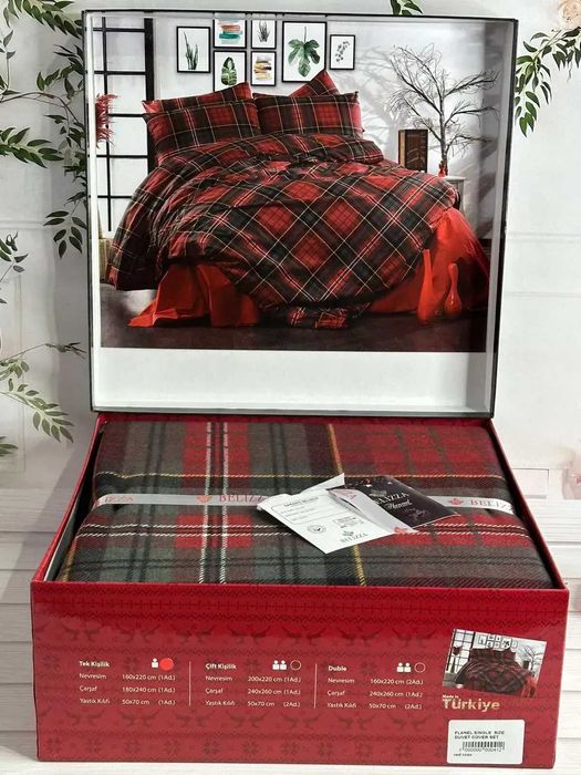 Полуторний (Євро ) комплект постільної білизни з Фланелі. Туреччина.