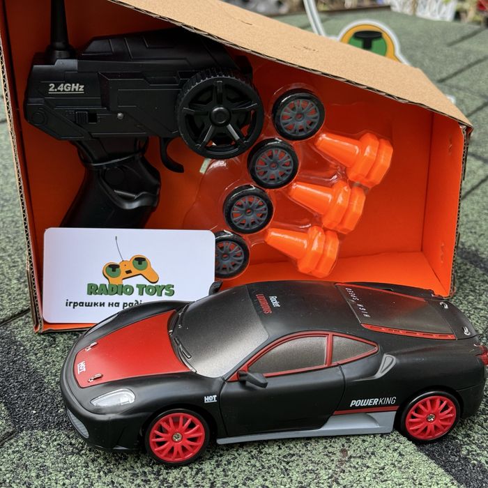 Дрифт машинка на радиоуправлении Ferrari F435 чорна Машинка для дрифта