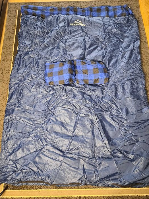 Śpiwory Śpiwór dwuosobowy letni z poduszka Mountrex 210x150 do zszycia