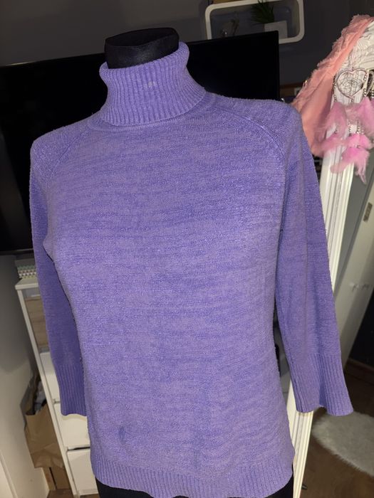 Fioletowy golf 60% wełna