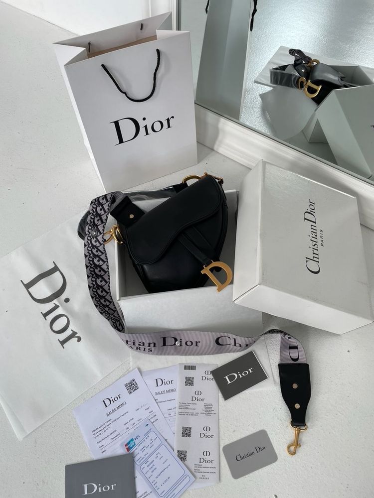 Torebka Dior Saddle black gold