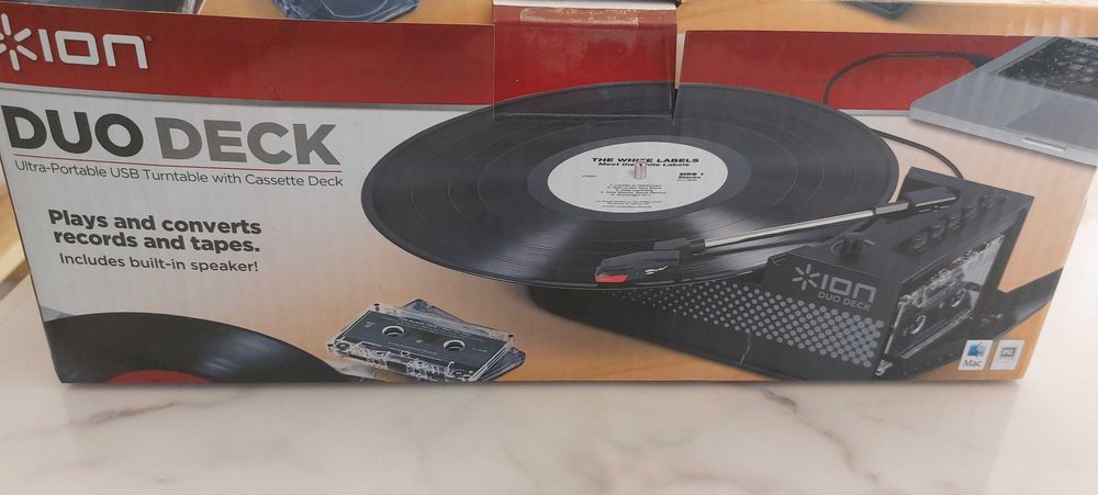 Nowy przonośny cyfrowy gramofon ION Duo Deck z magnetofonem kasetowym