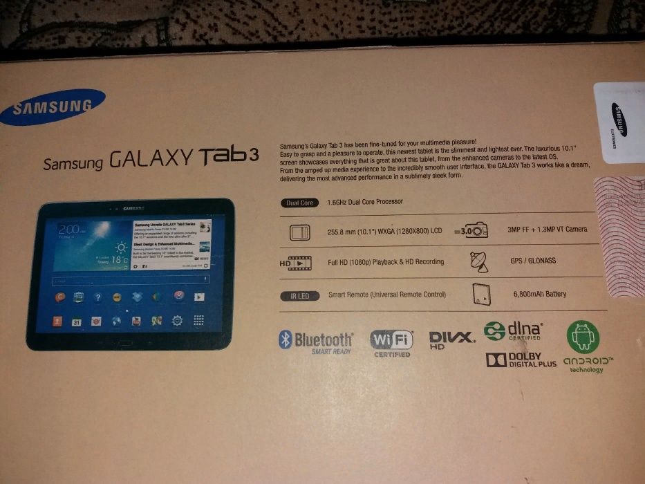 Продам Планшет SAMSUNG GALAXY TAB 3 10.1 дюймовый + Чехол + Плёнка