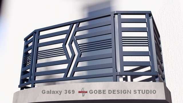 Balustrada na balkon prosty narożny wymiar 2mx1m Gobe Design Studio