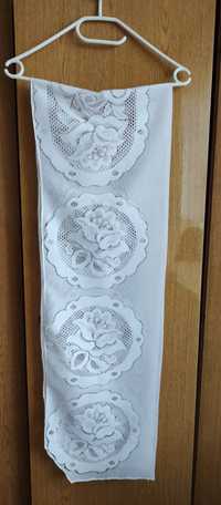 Szalik biały koronkowy 194x31 cm