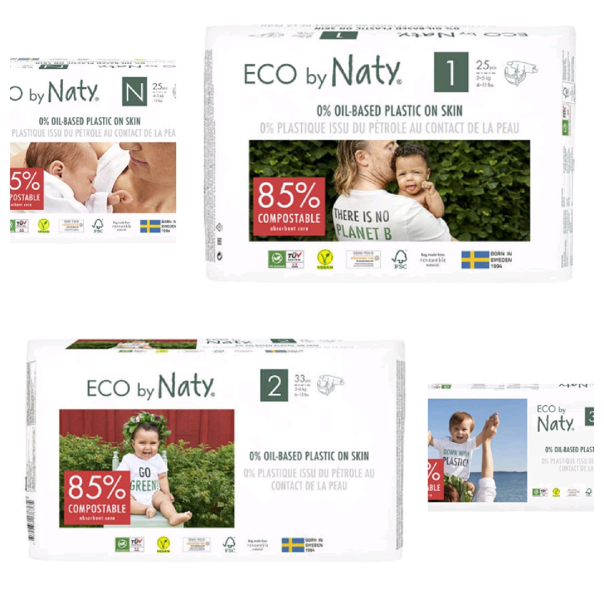 ТОП!!Гіпоалергені памперси,вологий туалетний папір Eco by Naty