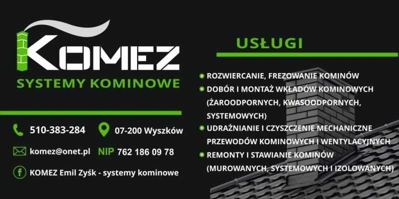 Rozwiercanie Kominów-Montaż Wkładów-Czyszczenie,Udrażnianie Kominów