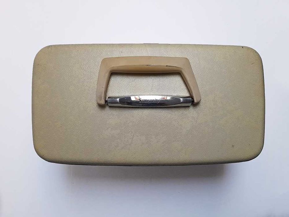 Antigo Baú Necessaire Viagem Branco Vintage Samsonite