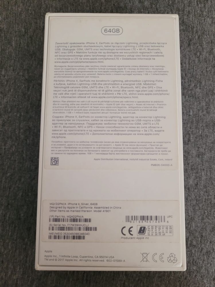 iPhone X 64GB sprawny, zadbany biały srebrny