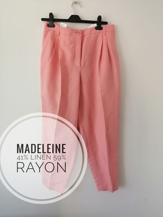 Eleganckie lniane spodnie na lato 42