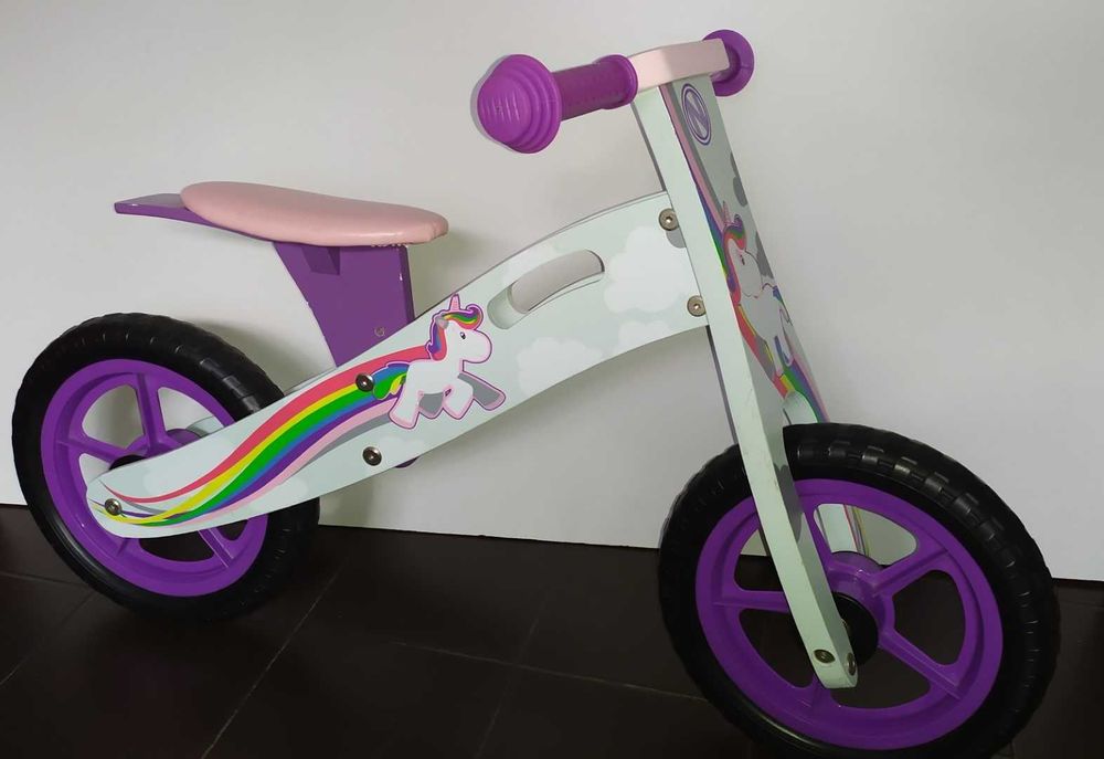 Bicicleta unicórnio sem pedais para crianças de 2 a 5 anos