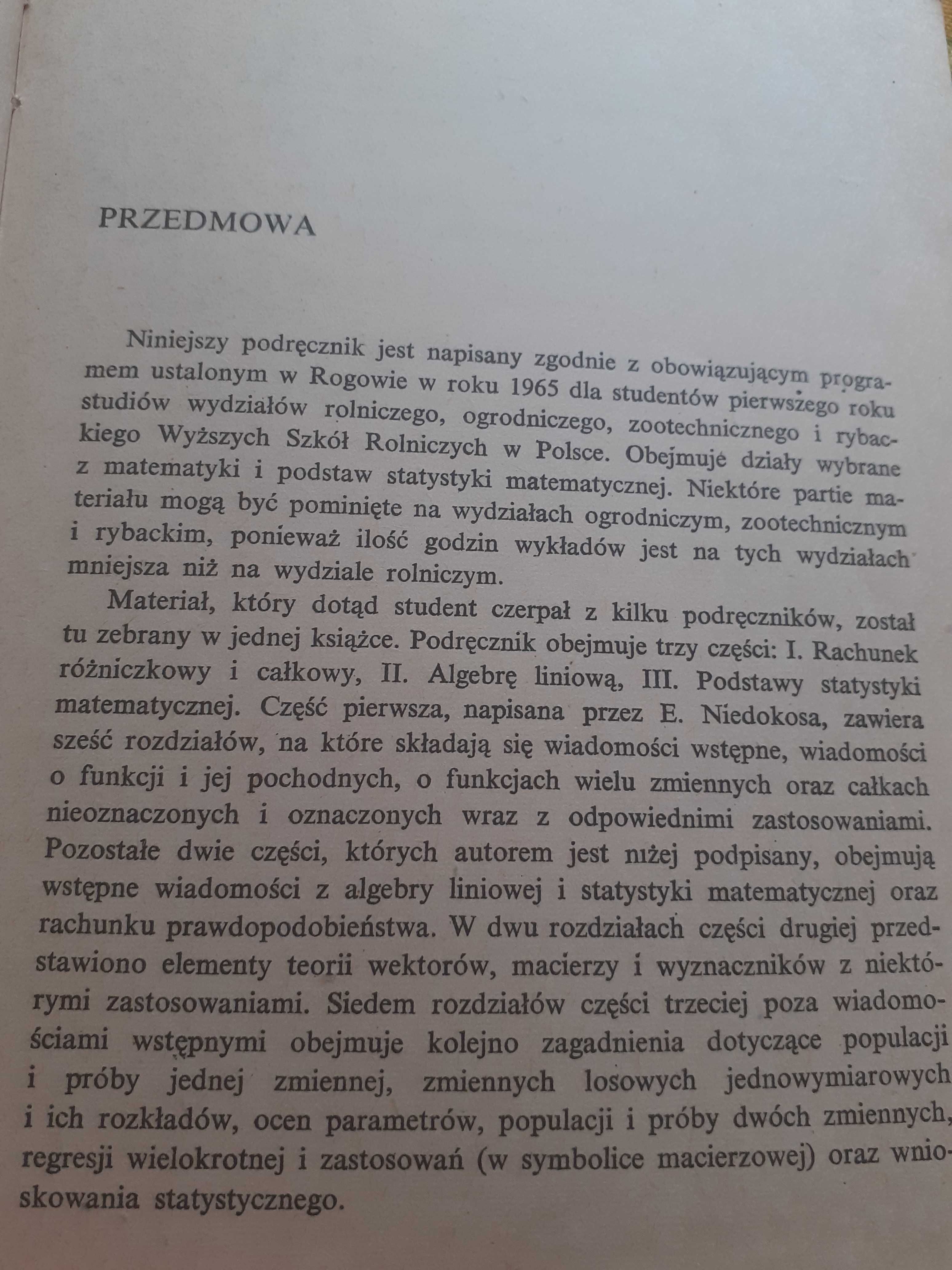 Matematyka i podstawy statystyki matematycznej. W Oktaba E Niedokos.