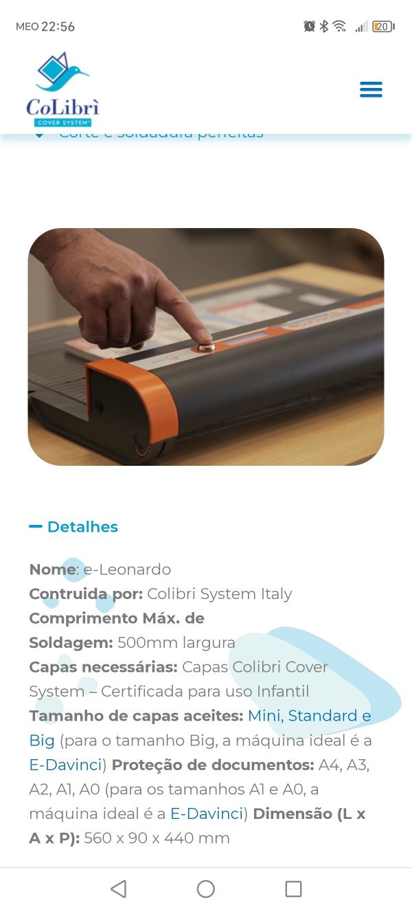 Máquina encapar livros