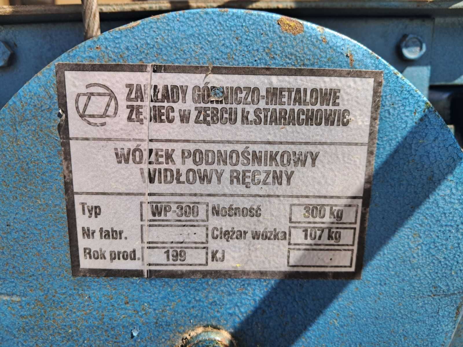 Wózek widłowy podnośnikowy masztowy reczny