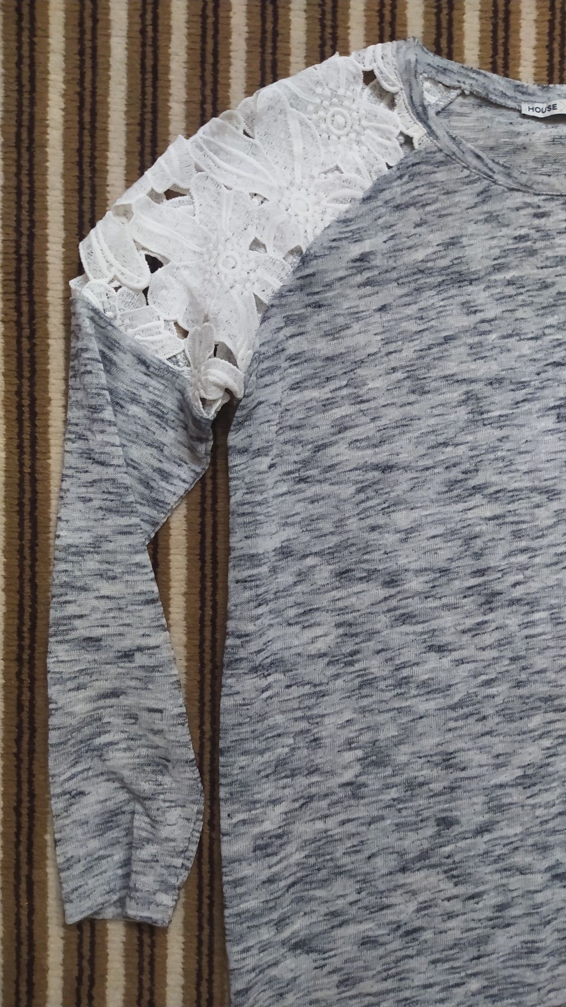 Sweter bluzka Hause z gipiurą lekki cieńki