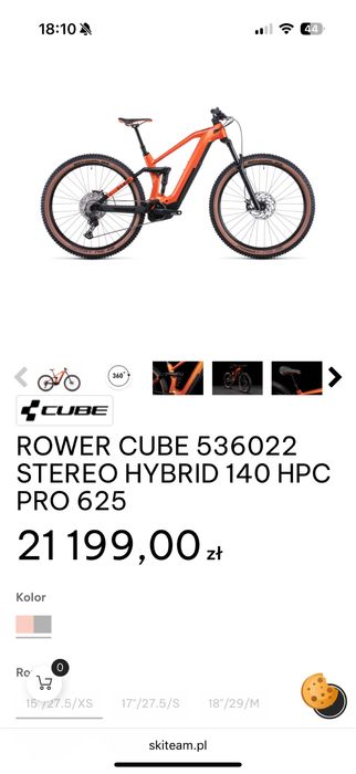 CUBE ( XS ) STEREO HYBRID 140 HPC PRO 625Wh  , 80km, 27,5’ [370]