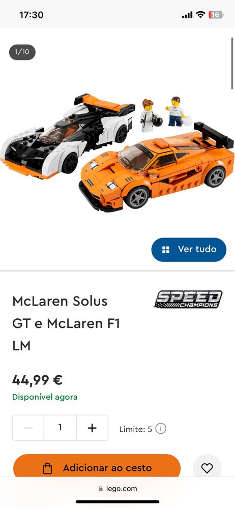 Lego McLaren Solus GT e McLaren F1 LM