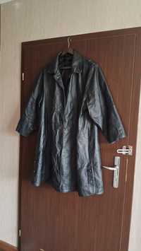 Пальто из настоящей кожи leather coat vintage панковский плащ кожа