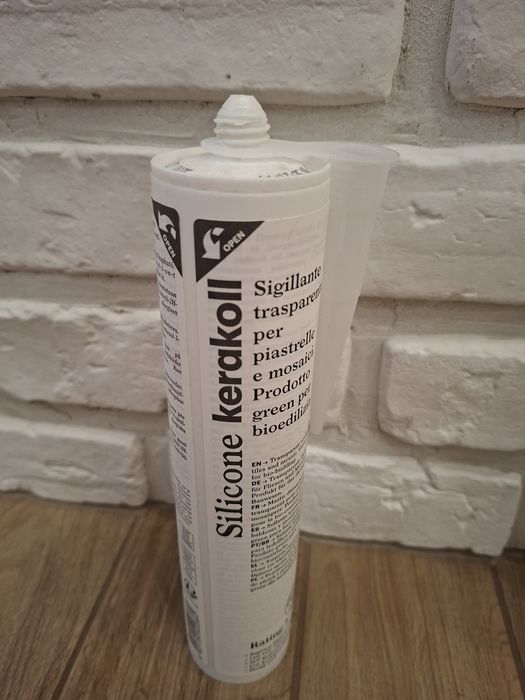 Silikon Kerakoll bezbarwny , 01 biały . 30 brąz . Klej do luster Lakma