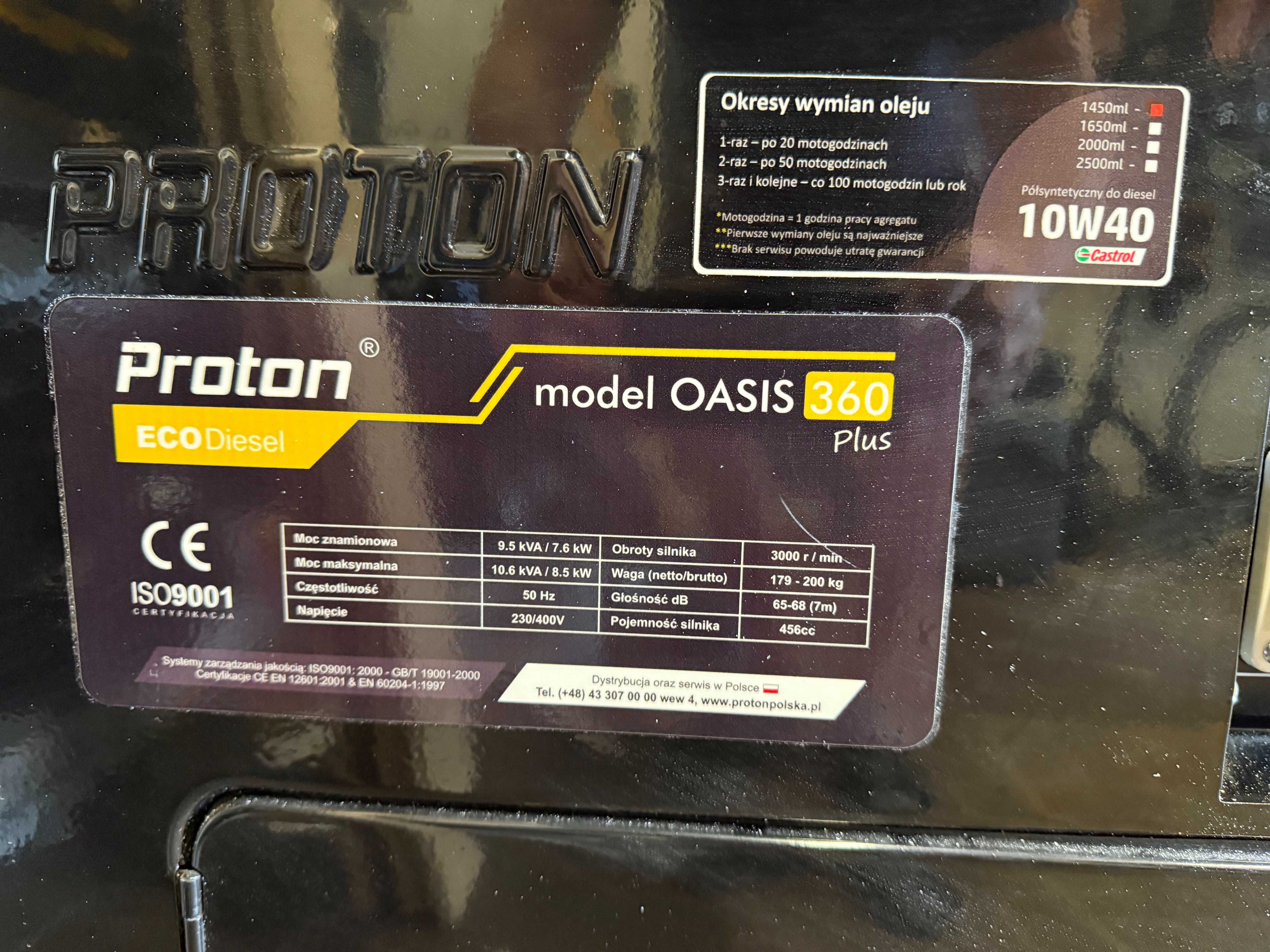 Agregat prądotwórczy Proton Oasis Plus 360 Diesel (Dual)