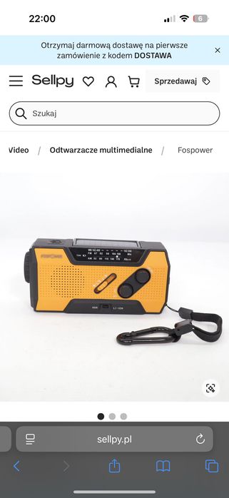 Przenośne radio solarne korbka alarm dynamo awaryjne latarka 2000