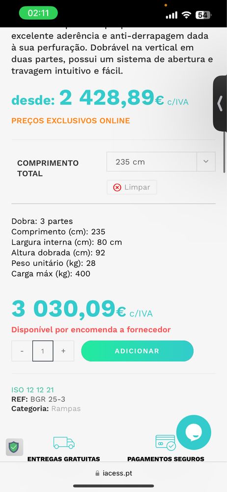 Rampa para cadeira de rodas