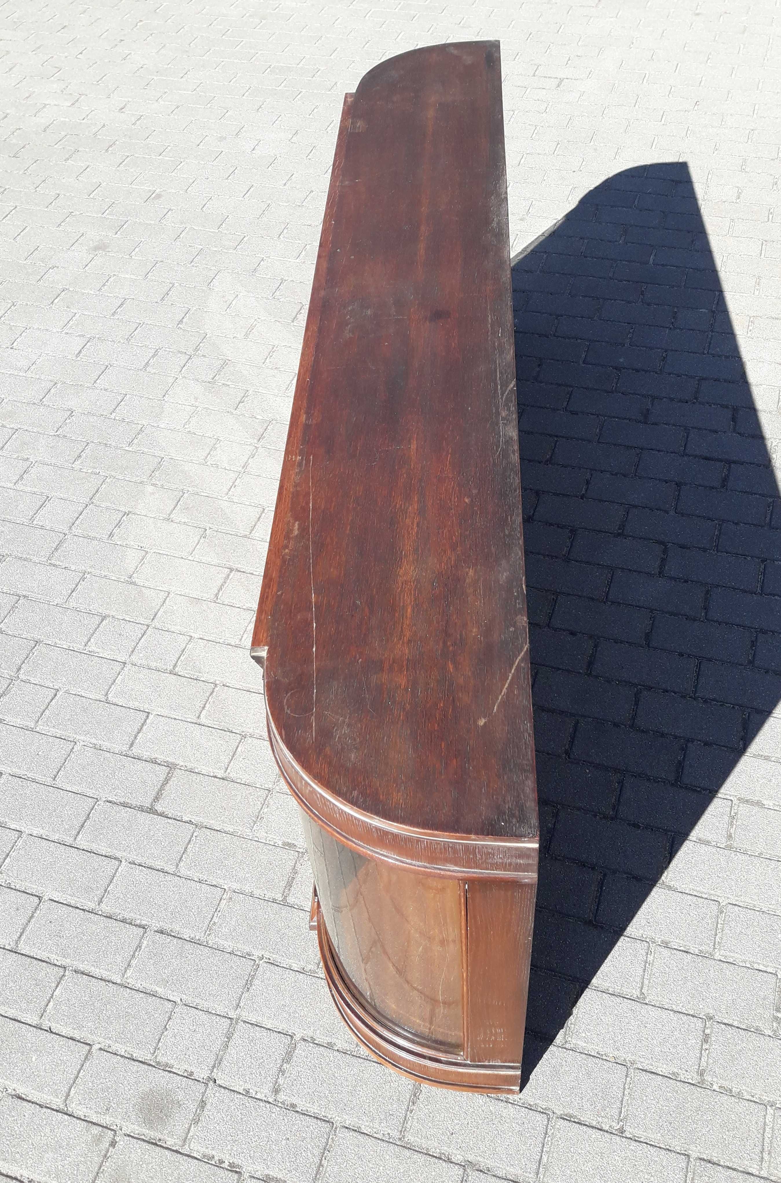 Nadstawka od przedwojenny bufet kredens Art Deco długość 200 cm dąb