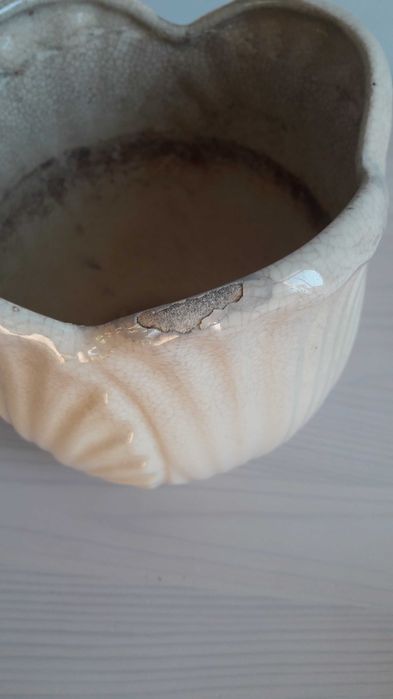 Doniczka ceramiczna kremowa