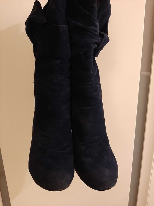 Kozaki zamszowe granatowe