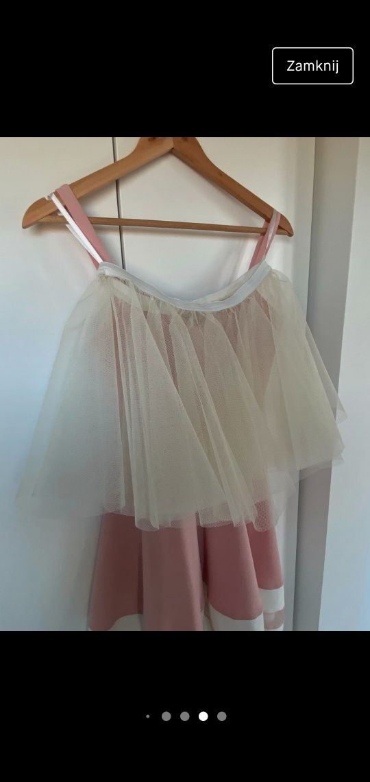 Różowa sukienka mosquito s/m rozkloszowana tiul wesele