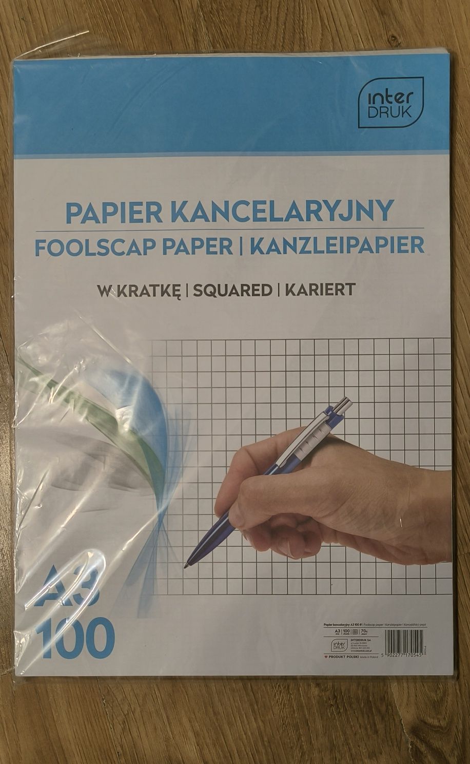 Papier kancelaryjny A3 w kratkę
