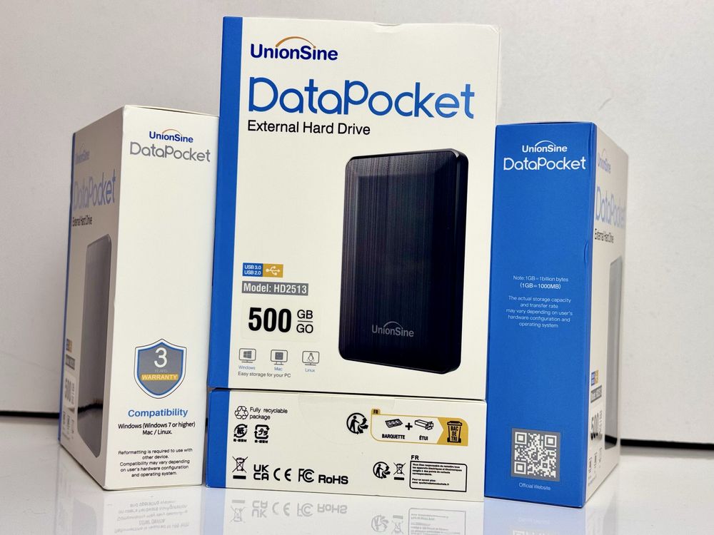Новий зовнішній жорсткий диск UnionSine Data Pocket HD2513 500Гб