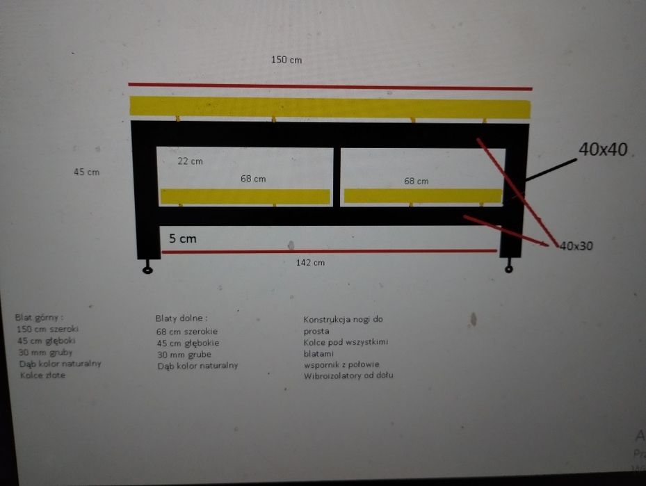 Szafka Rtv audio stolik HiFi regał  dębowy pod sprzęt komoda