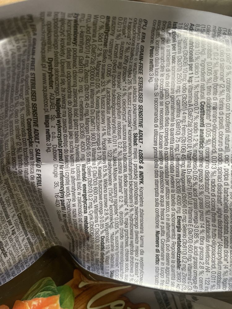 Era senssitive 3 kg hipoalergiczne łosoś indyk