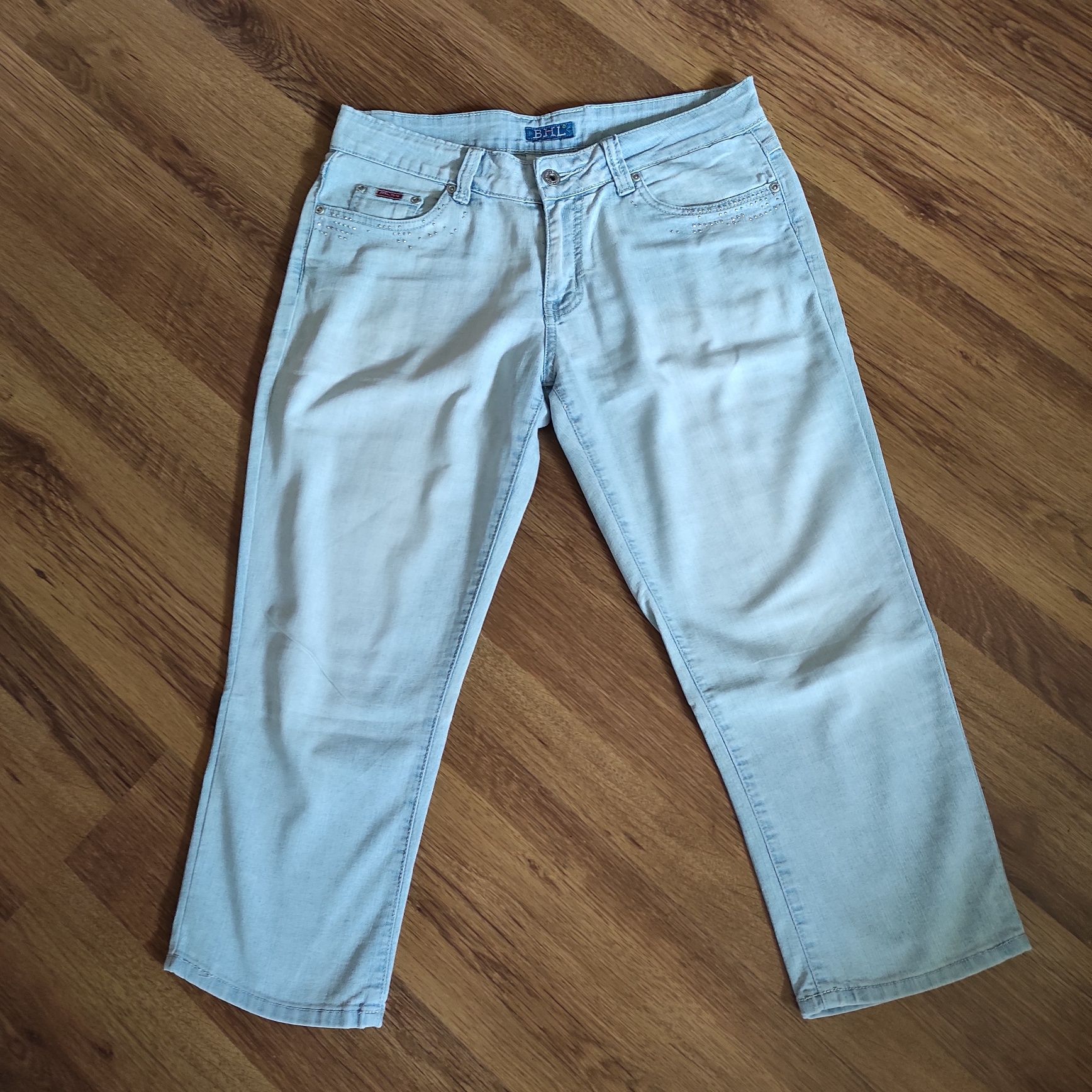 Spodnie 3/4, cienki jeans, XL