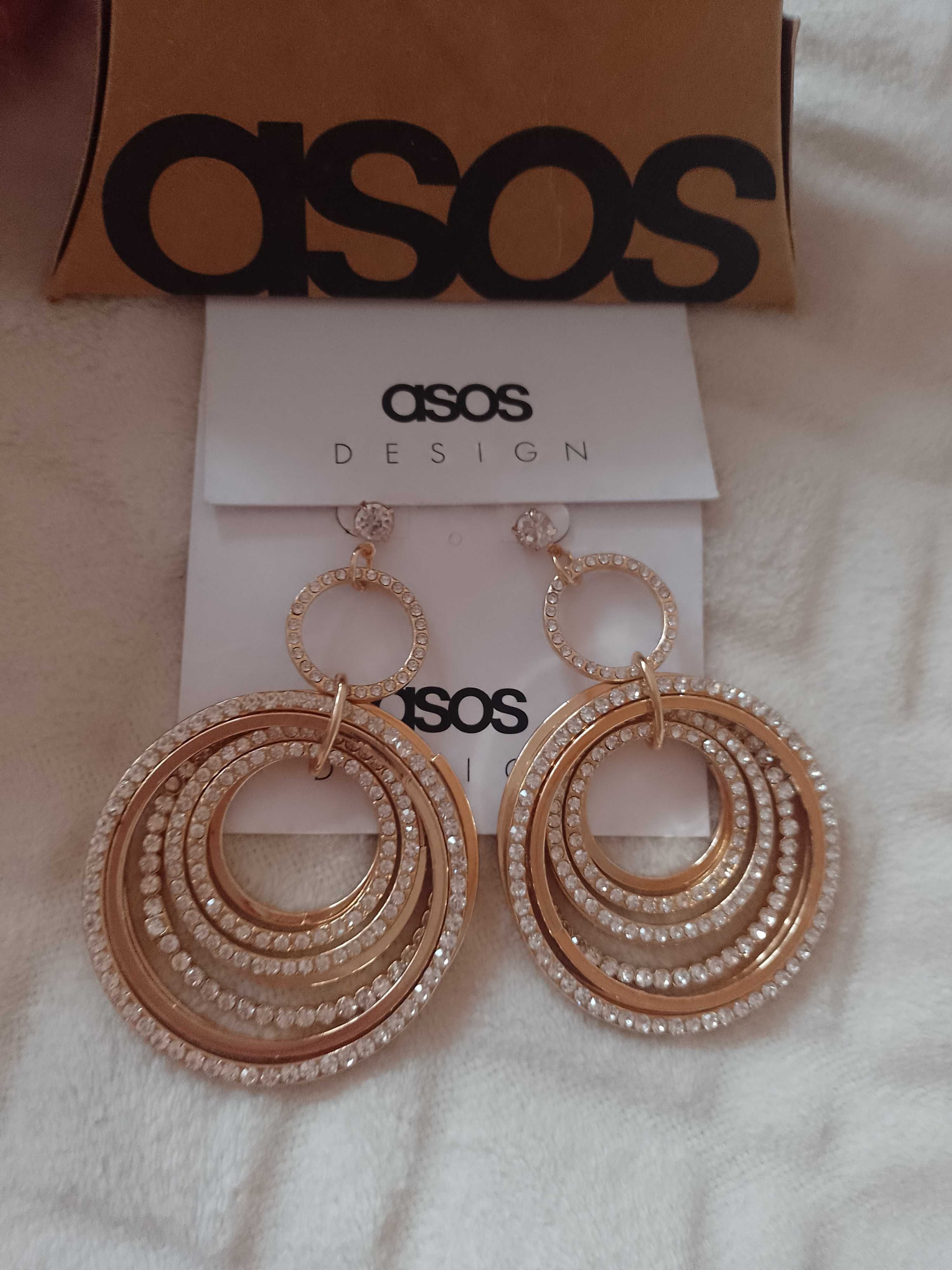 ASOS/ Długie, Bogato zdobione kolczyki koła z Londynu, NOWE