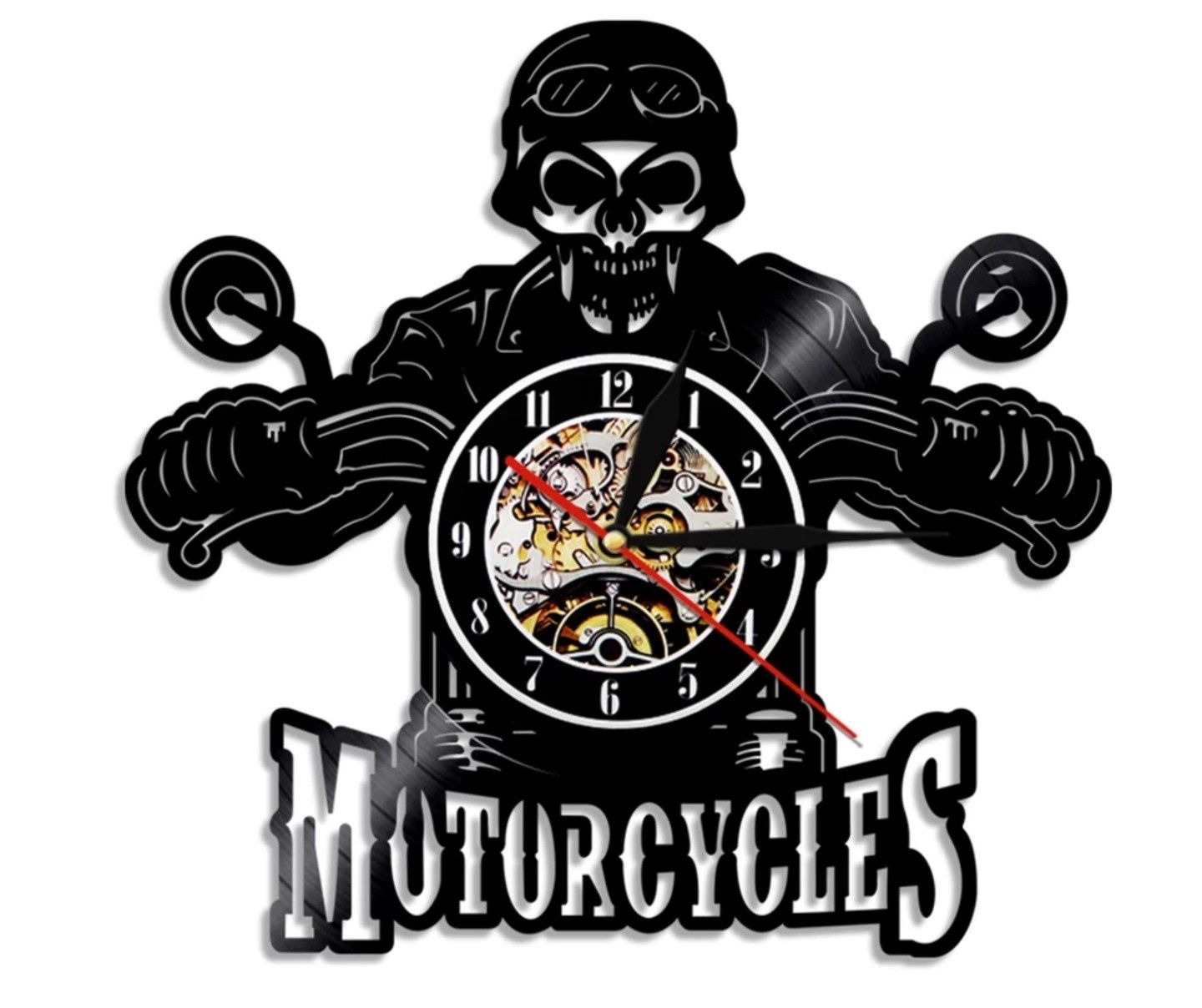 Relógio Parede vinil Vinyl Motorcycles Moto Mota Motard Novo Bar