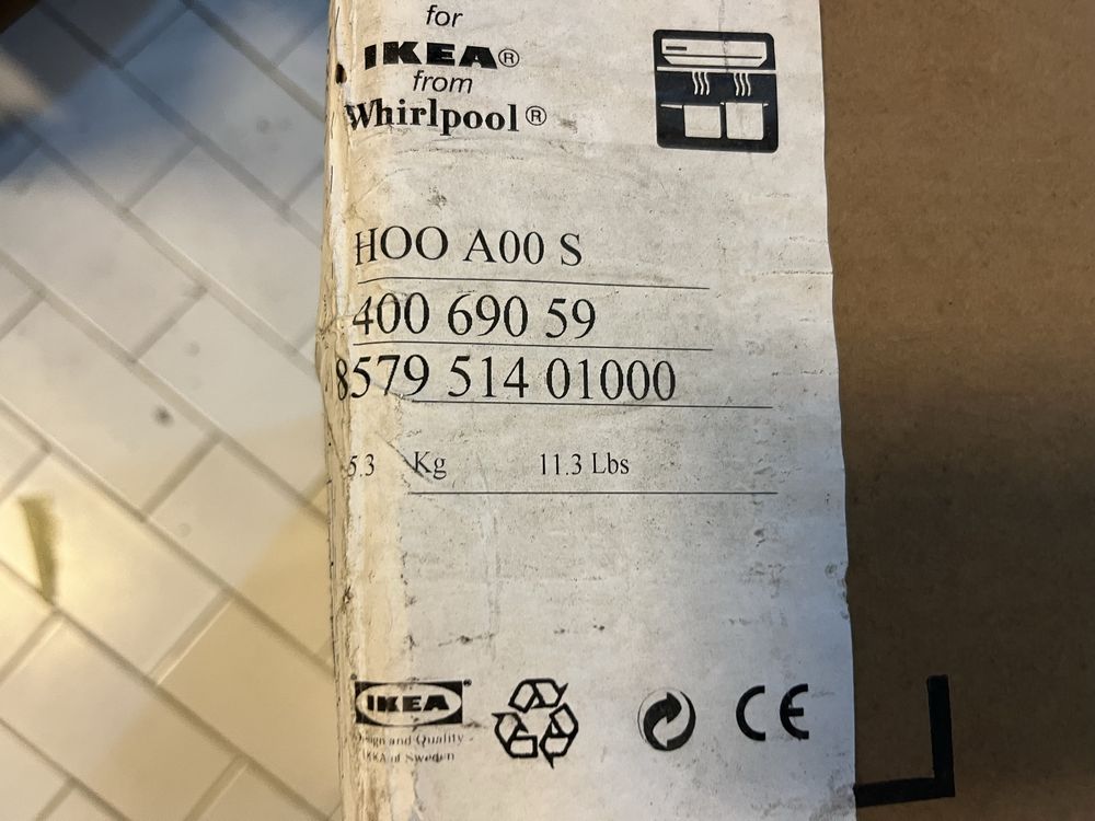 Exaustor Whirpool novo (Ikea)