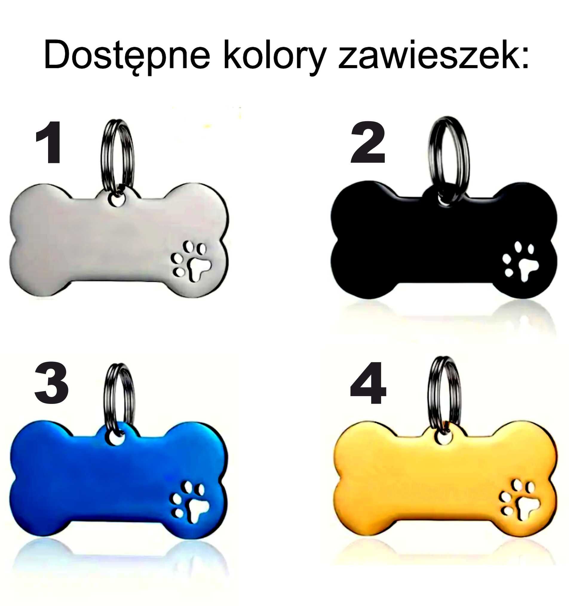 Zawieszka Identyfikator Adresówka Dla Psa Grawerowana Imię Napis Tel
