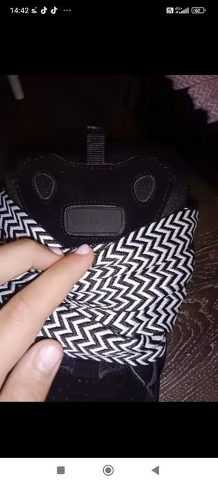 Кроссовки lanvin черные шнурки черные  25 см