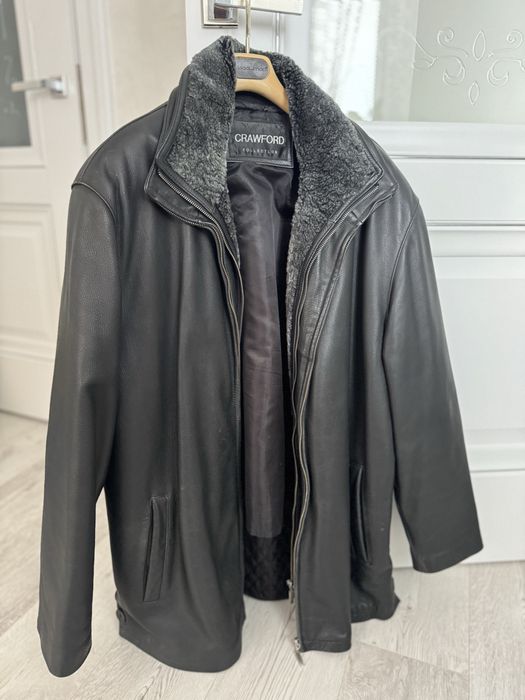 Чоловіча зимня шкіряна куртка