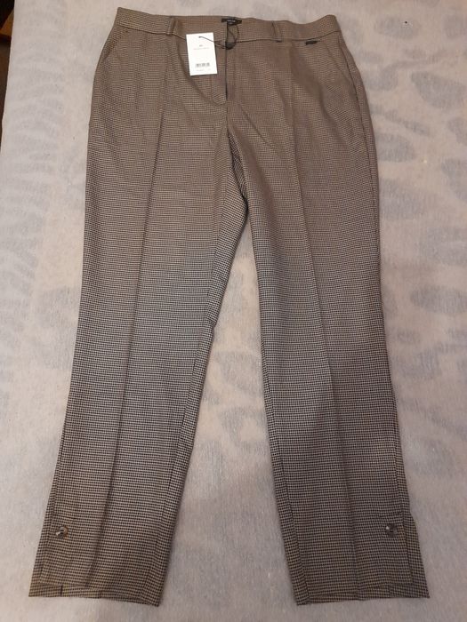 Solar - Damskie spodnie z tkaniny w kratkę roz.40