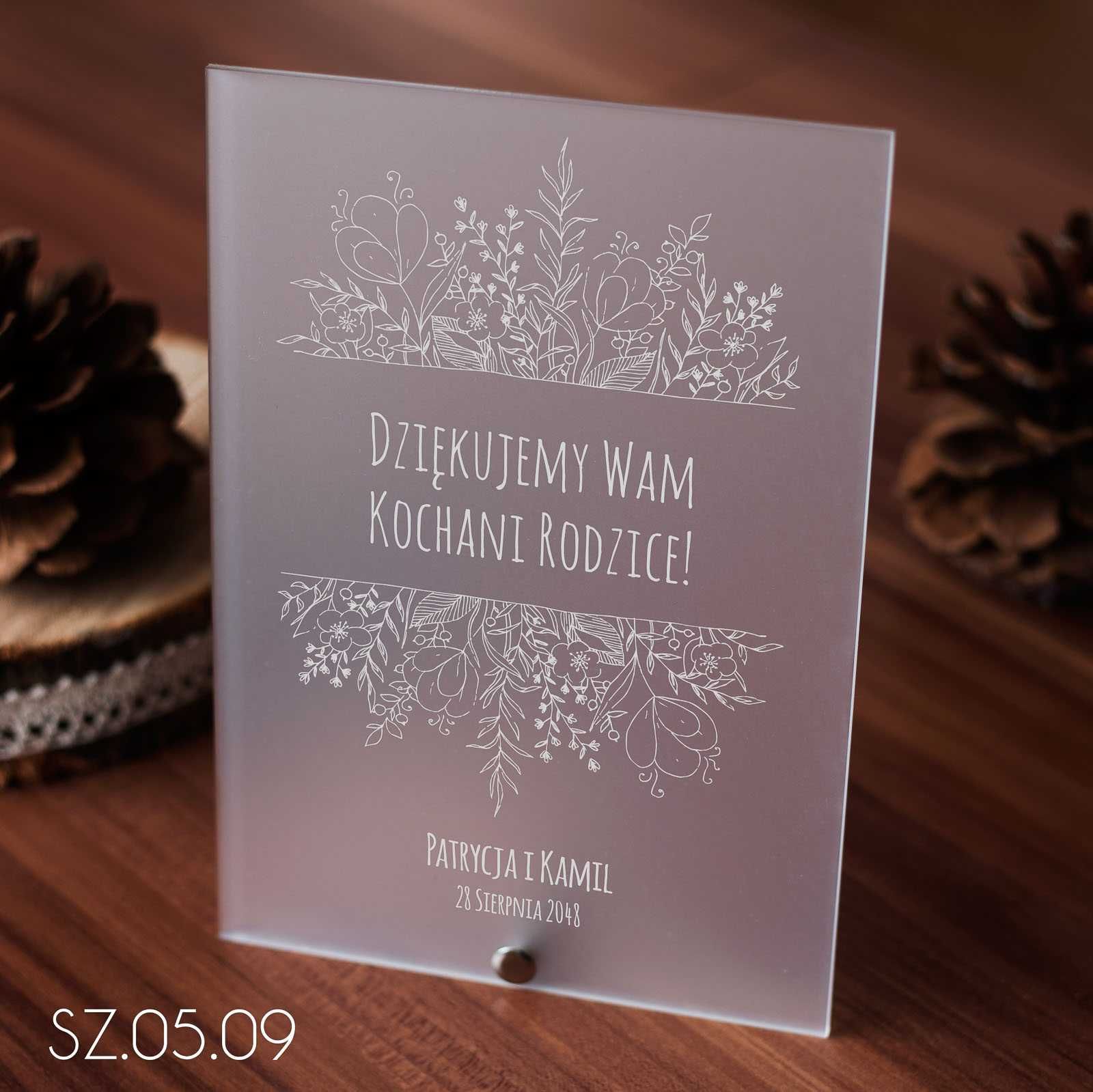 Akrylowe statuetki podziękowanie dla rodziców, świadka, starosty ślub