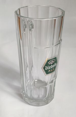 Duży kufel Diebels 0,5l pokal na piwo szkło białe pół litra zastawa