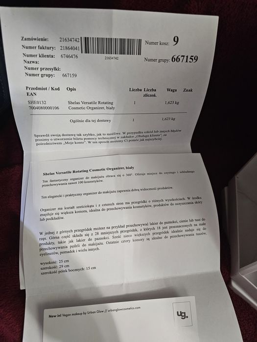 Organizer na kosmetyki biały obrotowy organizer 360 stopni