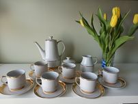 Kompletny zestaw serwis kawowy porcelana Chodzież chyba lata 70-te